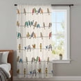 thumbnail image 4 of Beige Birds Sheer Curtains 96 Inches Long, Funny Cute Snowflake Wire Sparrow Rustic Light Filering Curtains, Privacy Drapes Simi Floor to Veiling Curtain for Living Room Large Window Treatment, 4 of 9