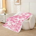 thumbnail image 2 of Erosebridal Girly Pink Camo Throw Blanket for Couch, Kawaii Tie Dye Plush Blanket, Army Camouflage Decor, 60x80, 2 of 7