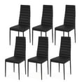 thumbnail image 1 of Gymax Set of 6 Dining Side Chair PVC High Back Metal Legs Kitchen Home Furniture Black, 1 of 7