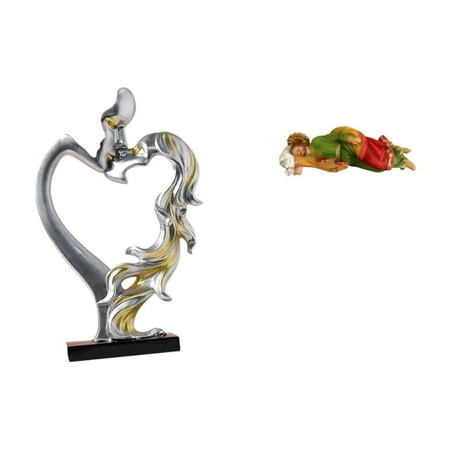 Estatua de pareja,Figura de pareja besándose,regalo de boda moderno,Estatua de José,Estatua de José durmiendo Estatuilla religiosa,Colección Resina y Piedra