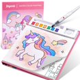 thumbnail image 1 of Libro para colorear en agua con tema de unicornio JoyCat para niños pequeños de 2 a 8 años, 1 of 6
