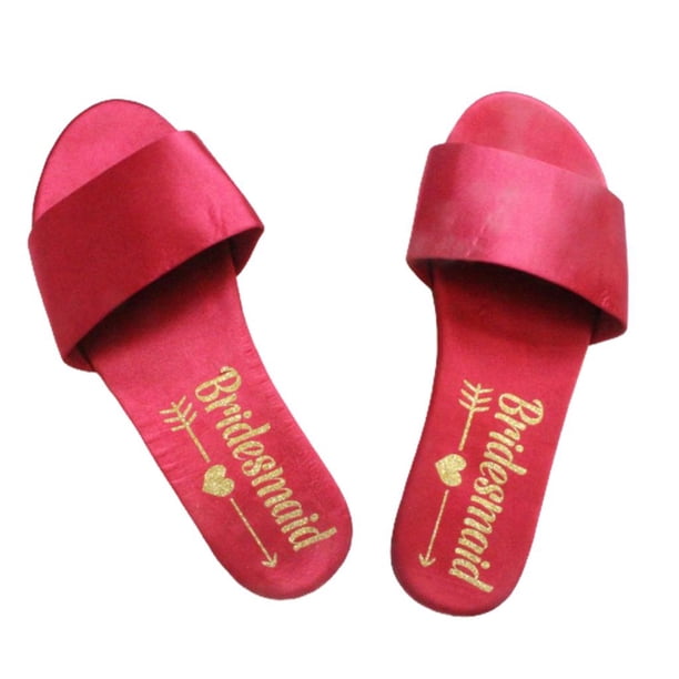 Zapatillas de boda personalizadas Novia Dama de honor Zapatos planos Suministros para fiestas Rojo EUR 37 Hugo Zapatillas de boda