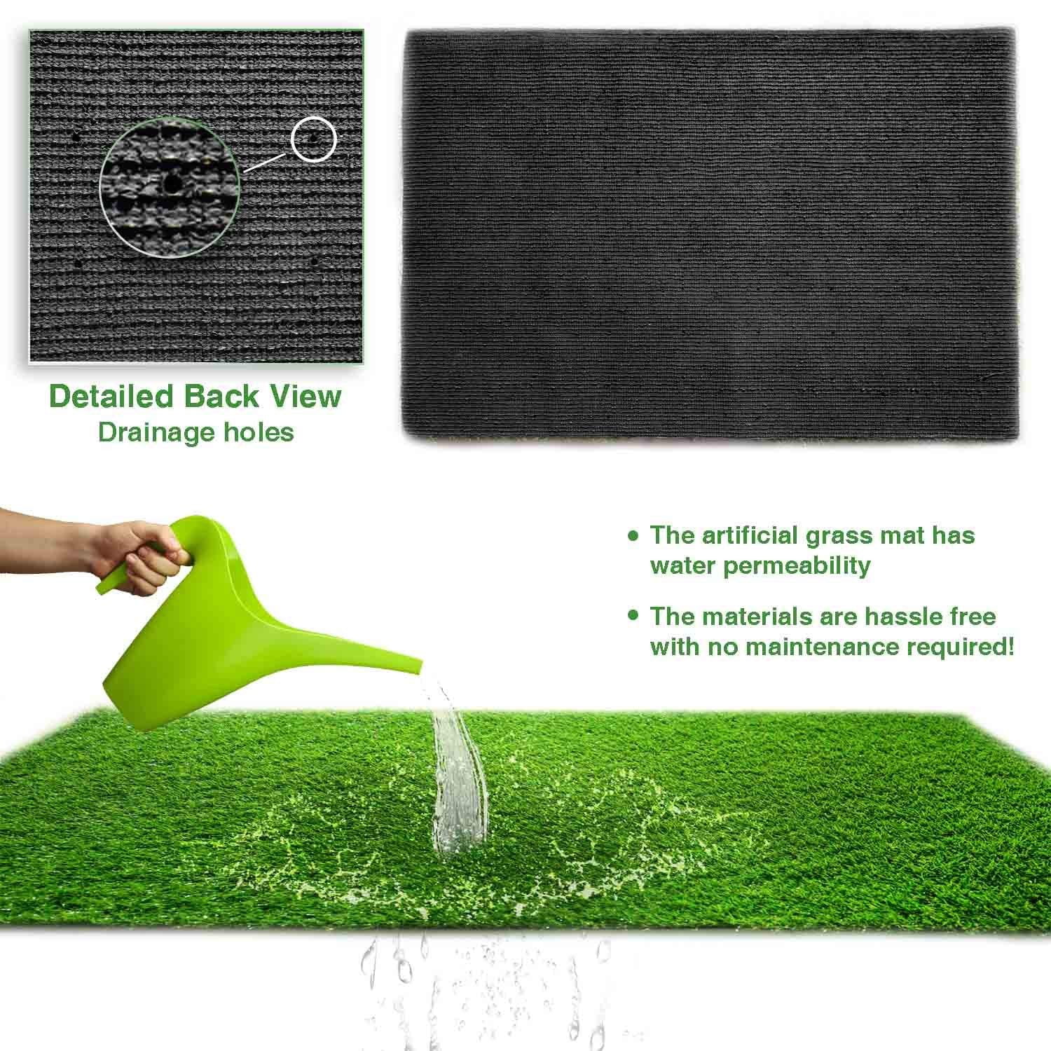 LITA 8' x 10' Artificial Grass Turf Green Thick Synthetic Fake Grass Outdoor Rug for Patio Balcony