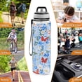 thumbnail image 7 of Navy Floral and Butterfly 1000ml Tritan Sport Bottle Straw LeakProof Food-Grade Portable Wide Handle, 7 of 7