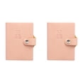 thumbnail image 2 of Leather-Look Notebook, Oimcto Pocket-Sized Journal, Softcover with Button, & Lightweight for Class Notes, Daily Records, Great Gift, Pink, 2 Pcs, 2 of 5