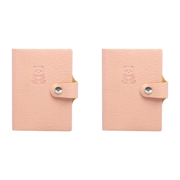2Pc Mini Panda Embossed PU Leather Notebook,A7 Pastel Snap Button Purse Size Pocket Journal, Compact Lined Small Notepad, Lightweight Portable Travel Pocket Notebook for Daily On-the-go Record