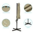 thumbnail image 3 of FLAME&SHADE 10ft Outdoor Round Patio Cantilever Market Offset Umbrella for Deck,Balcony and Poolside,Sand Brown, 3 of 8