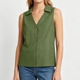 thumbnail image 6 of Purcolt Women's Sleeveless Button-Down Shirts Collared V-Neck Tank Top Casual Summer Blouses, S-XXL, 6 of 7