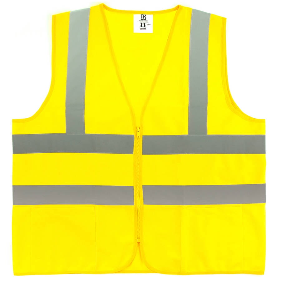 Size XXL TR Industrial 3M Safety Vest with Pockets and Zipper Class 2 