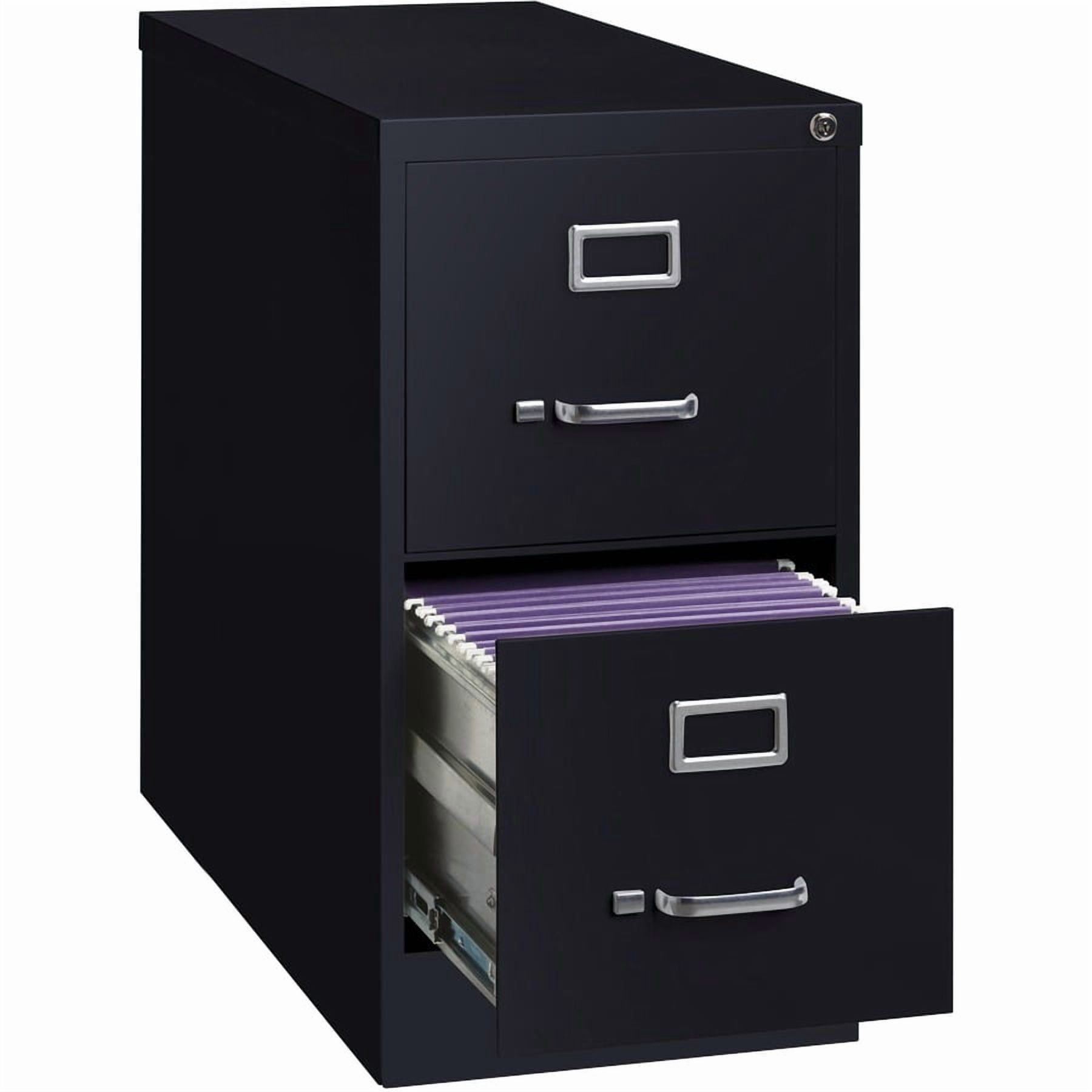 Lorell Fortress Series Vertical File Cabinet Steel,15 inch x 26.5 inch x 28.4 inch, Black