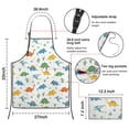 thumbnail image 3 of Colorful Dinosaurs Cacti Pattern Apron-Garden Aprons for Women with Pockets-Cotton Linen Waterproof Kitchen Cooking Gardening Aprons Adjustable for Kitchen,Cooking,BBQ and Salon 33x27 Inch, 3 of 7