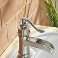 thumbnail image 3 of BWE Bathroom Faucet Brushed Nickel Waterfall Sink Bath Faucets Single Handle Hole Lavatory Vanity Restroom Commercial Water Supply Lines Hose Polished, 3 of 9