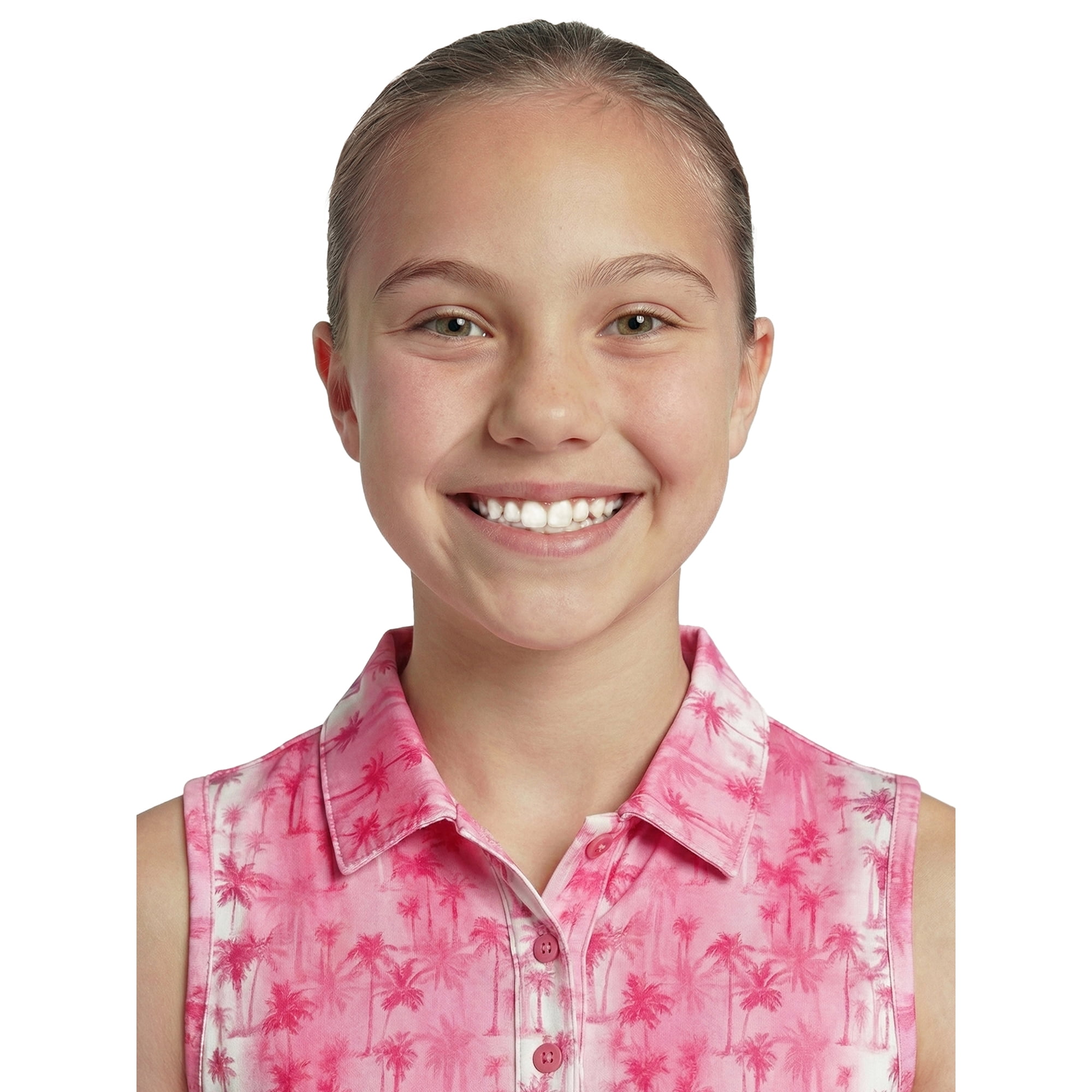 Birdie Bound Girls Sunset Palm Polo Shirt, Sizes 4-16