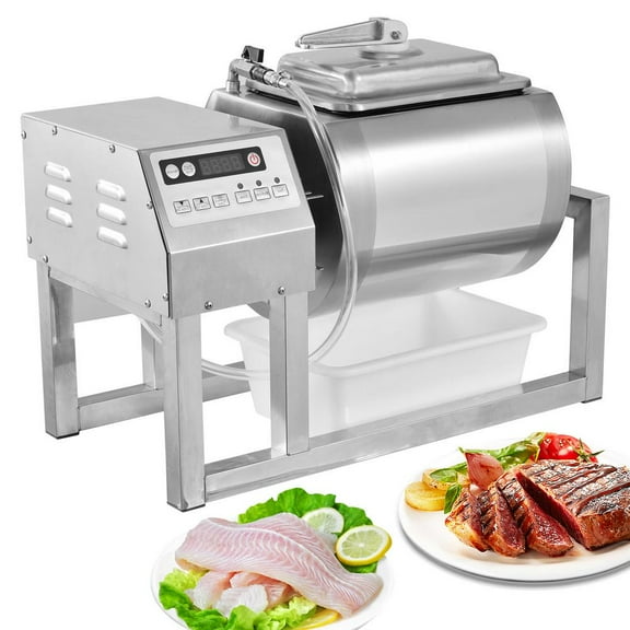 Commercial 18L Meat Tumbler, Stainless Steel Vacuum Marinating Machine for Professional Jerky, Bacon, and Sausage Production in Butcheries