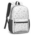 thumbnail image 2 of Space Cat Coloring Page White Pattern 17" Waterproof Oxford School Backpacks for Teens, S-Shape Padded Straps, for School, Travel, Hiking, Camping, 2 of 5