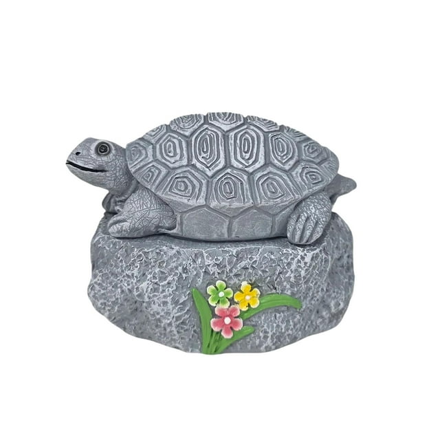 Caja de almacenamiento para guardar llaves al libre, estatua creativa para jardín, soporte para llaves de repuesto para porche, patio, decoración Gris