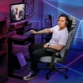 thumbnail image 3 of Goplus Chaise de Jeu Pivotante à 360°, Inclinable en Hauteur, Accoudoirs Réglables 4D, Gris, 3 of 10