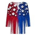 thumbnail image 4 of American Flag Blouse Women 1776-2026 Red White and Blue 3/4 Sleeve Henley Shirts Stars and Stripes 250th Anniversary Casual Tunics 2XL, 4 of 5