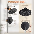 thumbnail image 5 of Round 1-Spray Patterns with 1.8 GPM 8 in. Wall Mount Rain Fixed Shower Head with Brass Valve, 5 of 7