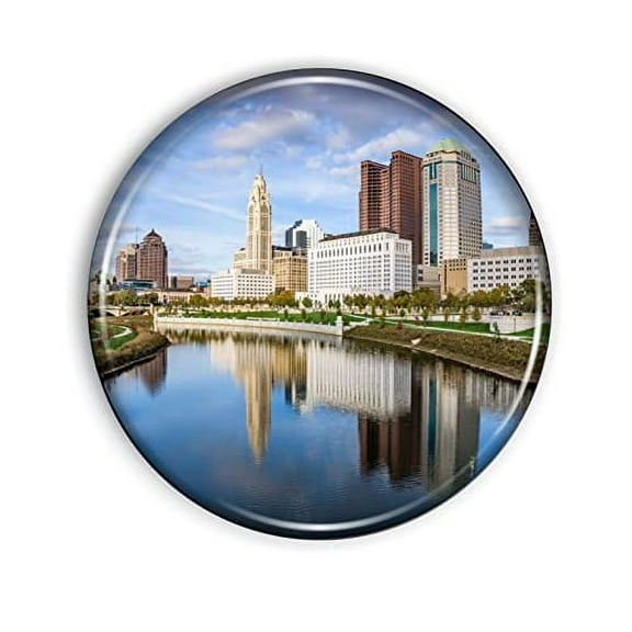 Columbus Ohio Magnet Strong and Flexible Columbus Ohio Refrigerator Magnet 1.1 Inch Epoxy Dome