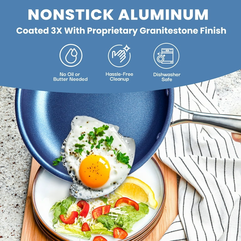 Granitestone 22-Piece Non-Stick Aluminum Cookware Set with Utensils