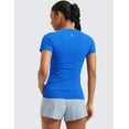 thumbnail image 2 of CRZ YOGA Seamless Workout Tops for Women Short Sleeve Athletic Tees Breathable, 2 of 5