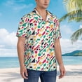 thumbnail image 5 of Daiia Colorful Spots Hawaiian Shirt for Men Gentle Cotton Regular Short Sleeve Casual-Large, 5 of 9