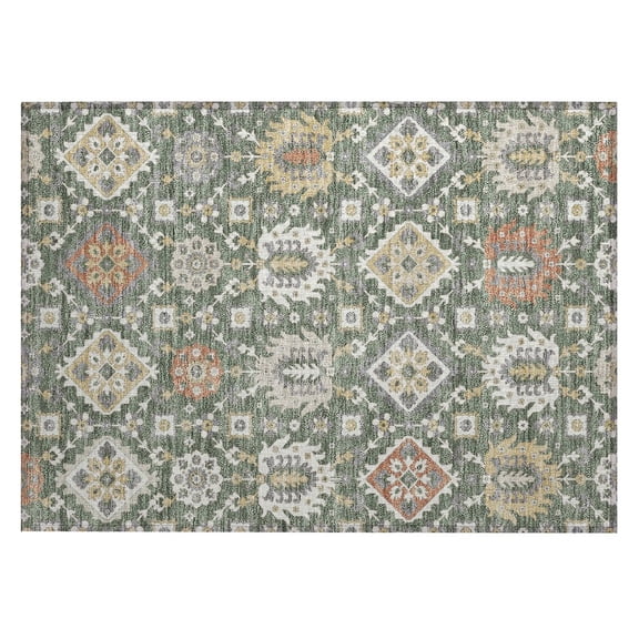 Dalyn Rugs Machine Washable Indoor/Outdoor Chantille ACN2200 Green 1'8" x 2'6" Rug