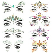 SHINEYES 8 Pcs Face Jewels Face Gems Glitter Temporary tattoo for Carnival Birthday Music Festival Holiday Party