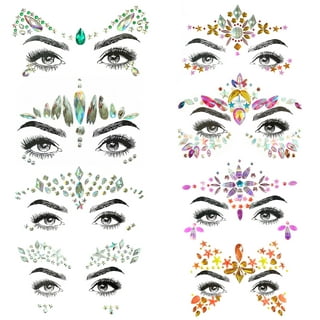 BeaTe 4 Sets Luminous Face Jewels Glow in the Dark Tattoo Face Gems  Halloween DIY Noctilucent Body Stickers Crystals Bling Rhinestone Sticker  Tears