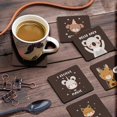thumbnail image 3 of Inkdotpot Ensemble de 6 sous-Verres Faciles à Nettoyer 4 Pouces Carrés Réutilisables Animaux, 3 of 8