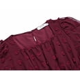 thumbnail image 6 of Arshiner Girls A-Line Dresses Chiffon Long Sleeve Square Neck Swiss Dot Flowy Casual Party Dress, 6 of 6