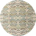 thumbnail image 1 of Ahgly Company Machine Washable Indoor Round Abstract Khaki Green Area Rugs, 5' Round, 1 of 7