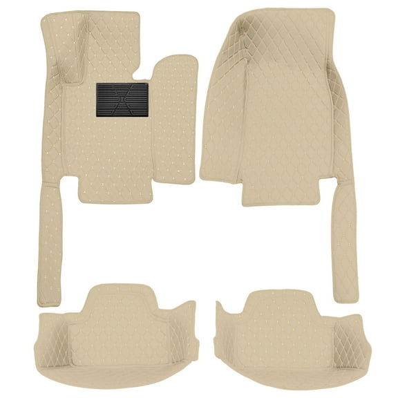 Tuqiang Automotive Floor Mats & Cargo Liners for Chevrolet for Silverado 2500 1999-2006 PU Leather Auto Liners All Weather Anti-Slip Automotive Floor Mats Beige