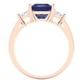 thumbnail image 4 of 2.32 ctw 3 Stone Anniversary Ring for Women | Princess Cut Simulated Tanzanite | Hyperallergenic Solid 14K Rose Gold, 4 of 5