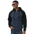 thumbnail image 3 of Pdbokew Hoodies for Men Heavyweight Fleece Sweatshirt - Full Zip Up Fleece Jacket Indigo/Black M, 3 of 7