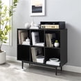 thumbnail image 2 of Crosley Furniture Liam Bibliothèque Cubique de Rangement pour Disques à 6 Casiers en Bois, Noire, 2 of 11