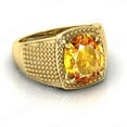 thumbnail image 4 of Shree Jewelrs Original Certified Natural Yellow Sapphire (Pukhraj) Ring - 10.25 Ratti Certified Handcrafted Ring Jupiter Ring, PANCHDHATU Gold Plated Ring for Men and Women, 4 of 5