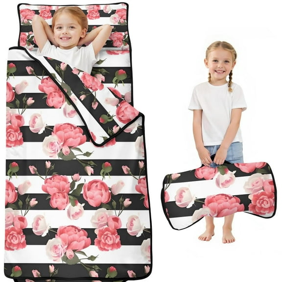 Pioneer Flower Floral Print Pattern Toddler Nap Mats for Kids Preschool,Sleeping Mat Bag or Kids,Toddler Sleeping Bag,Toddler Nap Mat or Daycare