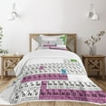 thumbnail image 3 of Ambesonne Periodic Table Quilted Bedspread Set 2 Pcs, Colorful Science, Twin Size, Dark Grey Sky Blue, 3 of 6