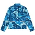thumbnail image 4 of Jackets for Women Winter Coat Jackets Flannel Stand Collar Jacket(Hammerhead Shark Blue Art,Size:S-4XL), 4 of 7