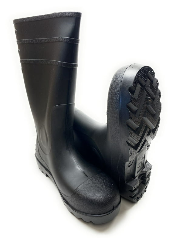 New Black Track Men's Waterproof Slip-Resistant PVC Rubber Rain Boots Botas Size 14