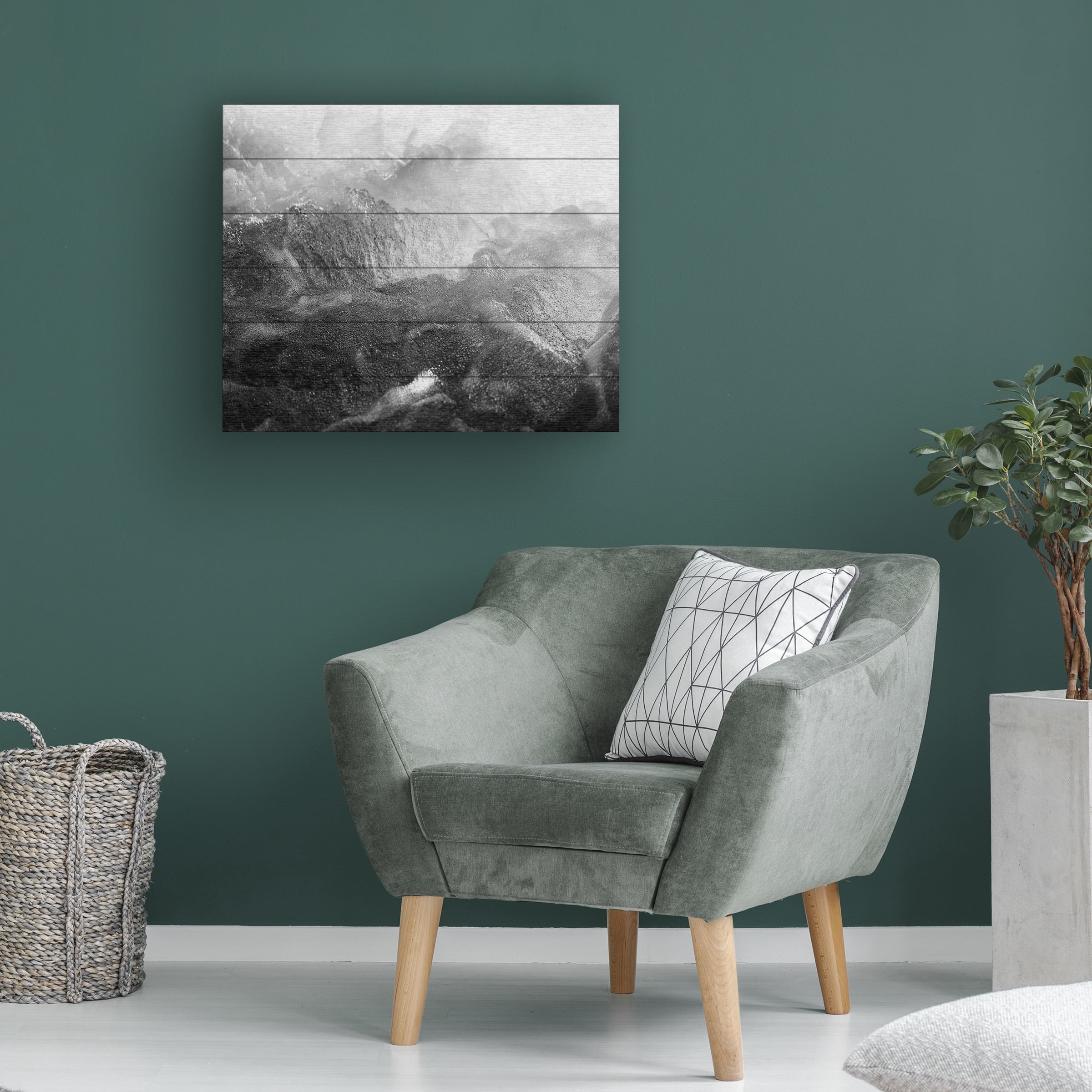 Design Fabrikken 'Black Motion Fabrikken' Wood Slat Art 18x22