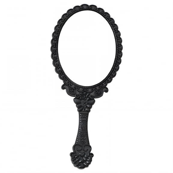 XIBUFE 2026 New Hand Mirrors with Handle,Oval Vanity Mirror 6.9"*3.1"*0.4" Hand Mirror,No Distortion Glass Mirror Handheld Mirror for Makeup,Travel,Salon,Daily Use,Home,Black