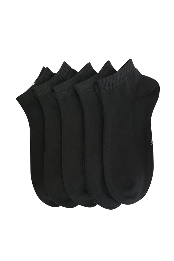 Women's Bamboo Socks Ankle Socks Thin, Comfortable, Lightweight, and Breathable Socks - 5 Pairs (Black, Medium)