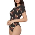 thumbnail image 2 of Yiaed Bulldog with Sunglasses Print Women's Waist-Cinching Short-Sleeved Onesie,Elastic Onesiet,Snaps At Bottom,Easy To Put On And Take Off for Wome Bodysuit -X-Large, 2 of 8