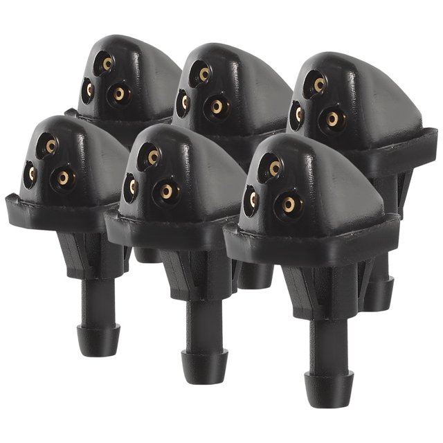 UPOUART 6Pcs Auto Windshield Washer Nozzles Black Car Wiper Parts Replacement Spray Kit