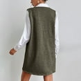 thumbnail image 5 of WILLBEST Women's Sweaters Women's V Neck Sleeveless Knitted Solid Short Sweater Dress with Pockets, 5 of 5
