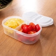 Zhaomeidaxi Snack Container - Divided Plastic Food Container Two Sections for Snacks On the Go Eco-Friendly, Dishwasher Safe, BPA-Free - with Lid -Bento Box Plastic Lunch and Food Storage Container