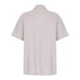 thumbnail image 3 of Designer Spring Summer Men's Casual Cotton Linen Solid Color Short Sleeve Shirts Loose ShirtsM, 3 of 4